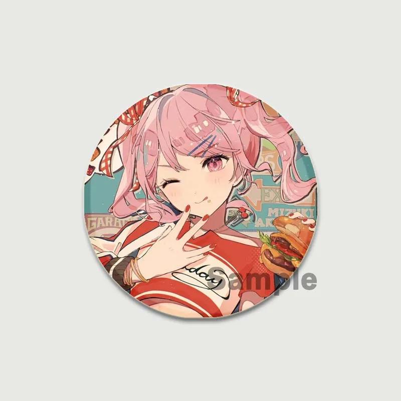 32/44/58mm Cute Project SEKAI Anime Pins Akiyama Mizuki Tinplate Badge DIY Custom Cartoon Girl Brooch Pin for Hat Bag Fans Collection Gifts