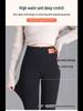 Women's High-Waist Lambskin Leggings - Extra Thick, Plus Size, Velvet Lined, Slim Fit, Warm Winter Pants