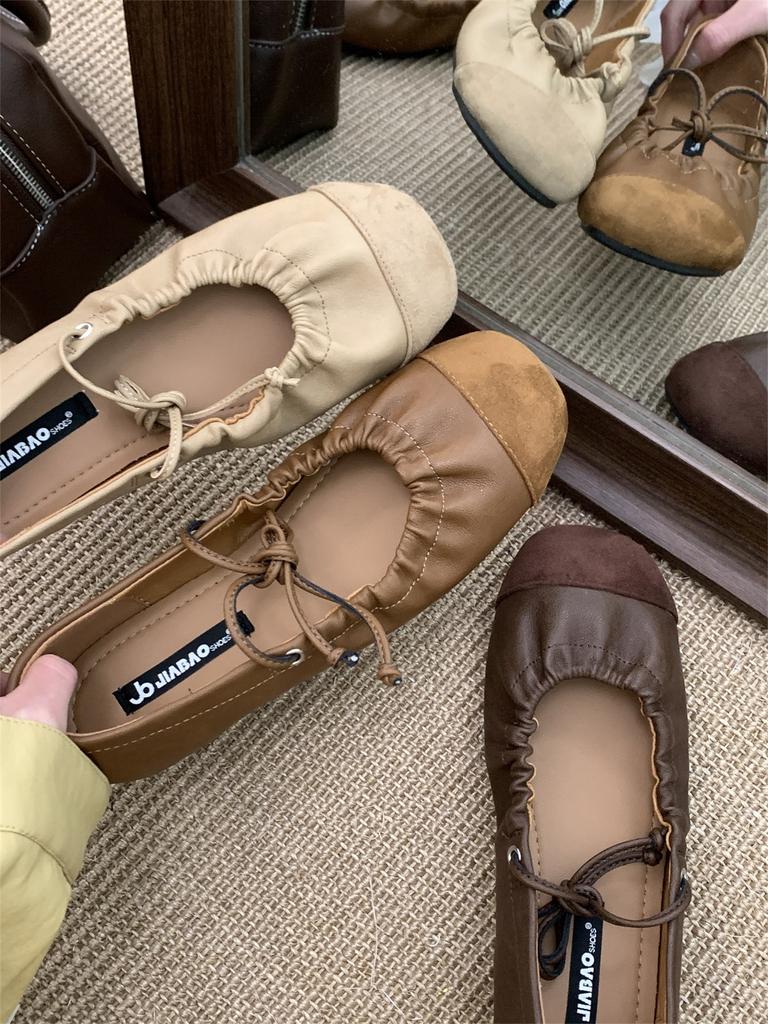 Fashion IPPEUM Mary Janes Shoes For Women PU Leather 2025 New Fashion Ballet Flats Soft Flat Ballerina Shoes