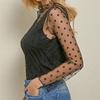 Women Sexy Mesh See Through T Shirt Fashion Hollow Transparent Shirt Star Dot Base Top Clubwear
