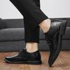 Men Leather Shoes Lace Up Wedding Business Men Casual Flats Shoe Luxury Brand Oxford Shoes Black Outdoor Men Platform Shoes