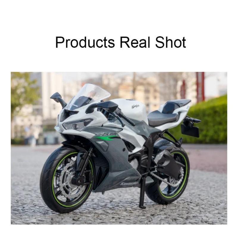 1/12 Kawasaki NIJIA ZX6R Motorcycle Alloy Car Toy Model Front Wheel Left Right Steering Rear Wheel Suspension Vehicle Kids' Gift