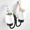 Wall Mount Antique Double Cup Holder Brass+Glass Bathroom Accessories  Cup Tumbler Holders,Toothbrush Cup Holders  F8308