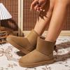 2025 New Women Snow Boots Outdoor Thick Plush Warm Ankle Boots Women Couples Non-Slip Fla Cotton Shoes Women Zapatos De Mujer