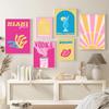 Trendy Cocktail Sunset Gallery Wall Posters Miami Bonai Print Pink Yellow Picture Aesthetic Canvas Painting Dorm Teen Room Decor