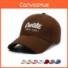 Curved Brim Cotton Cap With Embroidery Adjustable Strap Men Women Use Outdoor