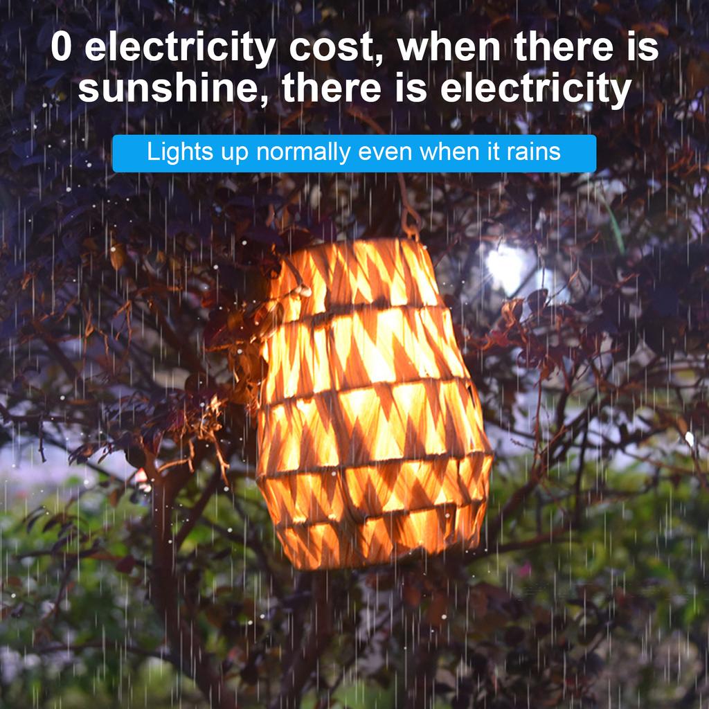 LED Lamps Rattan Hand-Woven Lanterns Woven Lanterns Solar Outdoor Patio Lights