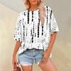 Women's Fashion Casual Floral Printed Loose Round Neck Short Sleeve T-Shirt Top
