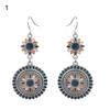 1 Pair Classic Hook Earrings Beads Ethnic Style Tassel Charm