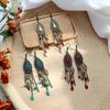 Vintage Bohemian Long Fringed Earrings Women's Water Drop Earrings Versatile Temperament Holiday Earrings
