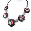 [H9048] - Designer Necklace 'Carmen' Red Orange