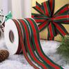 25Yards/Roll Stripes Ribbon DIY Crafts Bows Floral Decor Red Green Ribbons for Cake Box Gift Packaging 2.5cm Christmas
