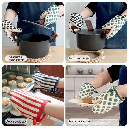 1Pc Insulation Glove Thickened Heat Insulation Glove Lanyard Design Microwave Oven Baking Glove for Kitchen