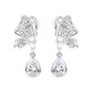 Butterfly Earrings Swaying Zirconia Earrings Clip Pearl Cute White Casual Jewelry Gift Women's
