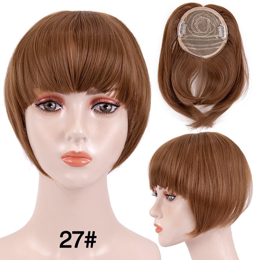 Fringe Bangs Synthetic Hair Extensions Clip In Bangs 6 Inch Short Straight Hairpiece Front Neat Bang Two Side Blonde