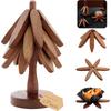 LMETJMA Wooden Trivets for Hot Dishes Tree Shape Trivet Set Cup Coaster Set Foldable Kitchen Trivet For Pot Bowl Teapot JT395