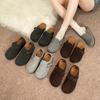 Ugly and Cute Retro Woolen Shoes Increase In Height, Lazy Bag Head One-word Buckle, Women's Casual Thick Bottom Half Drag