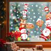 Santa Claus Family Photo Electrostatic Sticker Glass Door Snowman Restaurant Scene Snowflake Atmosphere Sticker