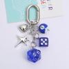 Dice Keychain Creative Star Manger Punk Style Keyrings for Women Bag Hanging Ornaments Accessories