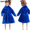 Blue Winter Wear Long Coat For Barbie Dolls Clothes Outfits Clothing Doll Dresses For Barbie 1/6 BJD Doll Accessories Kids Toy
