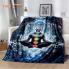 3D Yoga Zen Naturalize Meditation Rainbow 7 Chakra Blanket,Flannel Throw Blanket for Home Bedroom Bed Sofa Picnic Office Hiking