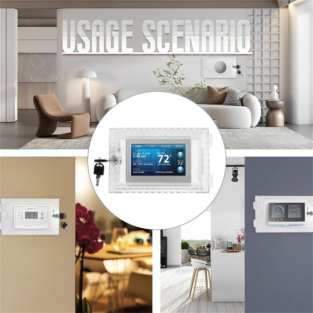 Универсальный термостат с замком 18,5x12x5 см, прозрачная крышка термостата, акриловая, с ключом, защитный кожух термостата, подходит для легкой установки