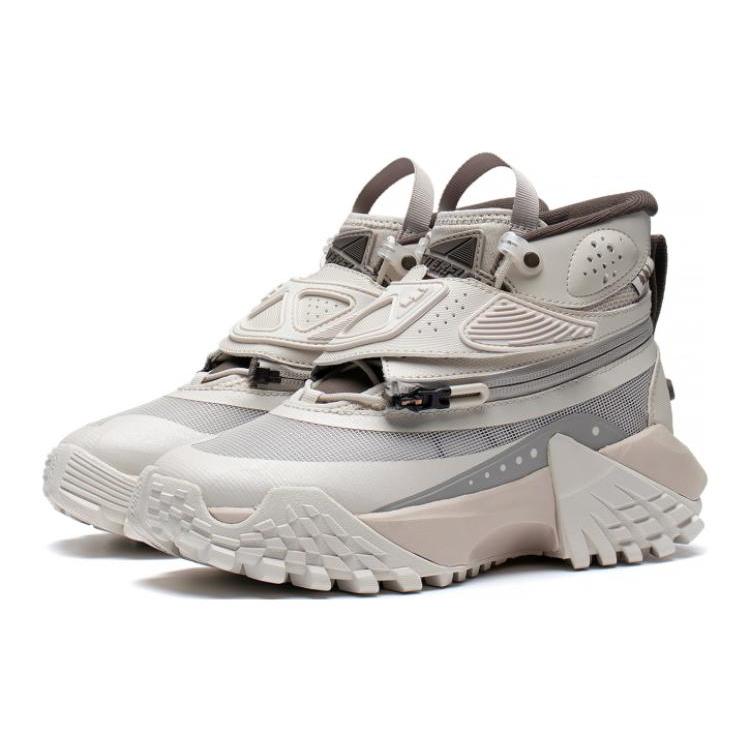 New LiNing CF Lin Chuan Cushioned Slip Resistant Rebound High Top Sports Casual Shoes Women's White AGLS152-1