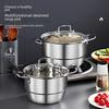 Stainless Steel King Kong Multifunctional Soup Pot with Steaming Grid and Slice, Steamer Basket, Gift-Ready.