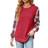 Fashionable Women's Long Sleeved Lightweight Sweater Loose Round Neck Top