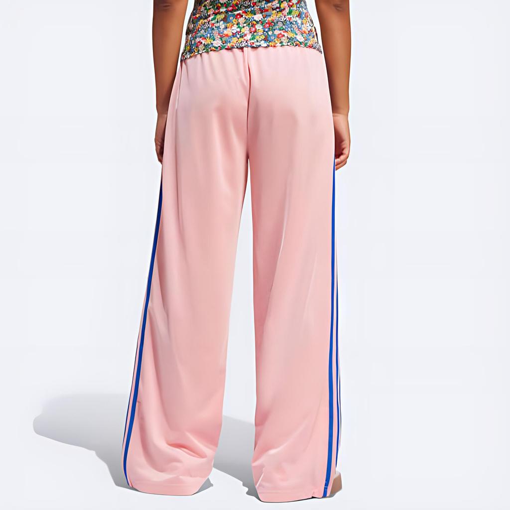 Adidas Originals Adicolor Side Stripe Loose Straight Leg Knit Sports Pants Women Bottoms Pink JP2312