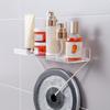 Wall Mount Storage Shelf Self Adhesive Clear Acrylic Multipurpose Shower Organizer for Kitchen