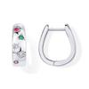 1 Pair Huggie Earrings Multi-shaped Colorful Rhinestone Polished Metal U-Shaped Lightweight Ear