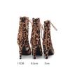 Women's Leopard Print Latin Dance Shoes Women's Jazz Tango Pole Dance Lace-up Sexy Mesh Dance Boots New Soft Sole Shoes