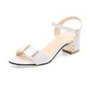 2024 Open Toe Women Chunky Heels Casual Women's Sandals Black White All-match Female Pumps Fashion Womens Sandals Buckle Shoes