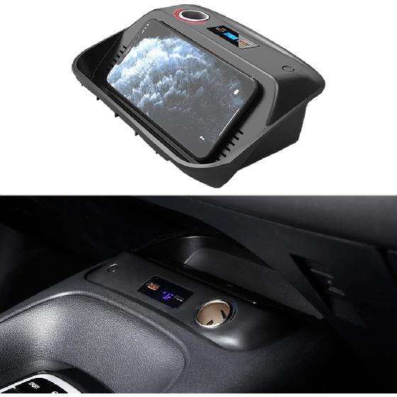 Wireless Charger for Toyota Corolla 2019-2023,Dashboard 15W Wireless Charger Pad,Belt QC 3.0 USB Fast Charging Port,Car Charge Box Suitable for
