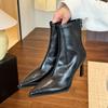 2025 New High Heel Women Ankle Boots Pointed Toe Autumn Winter Ladies Elegant Mordern Short Booties