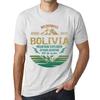 Men’s Vintage Tee Shirt Graphic T Shirt Mountain Explorer Bolivia Vintage White