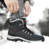 2024 Winter Men Hiking Boots Waterproof Ankle Snow Boots Men Sneakers Outdoor Non-slip High Top Plush Warm Leather Shoes