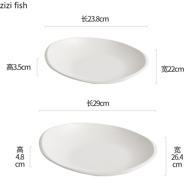 Simple Irregular Ceramic Deep Plate Creative Texture Soup Plate Salad Plates Snack Plates Hotel Molecular Food Tableware