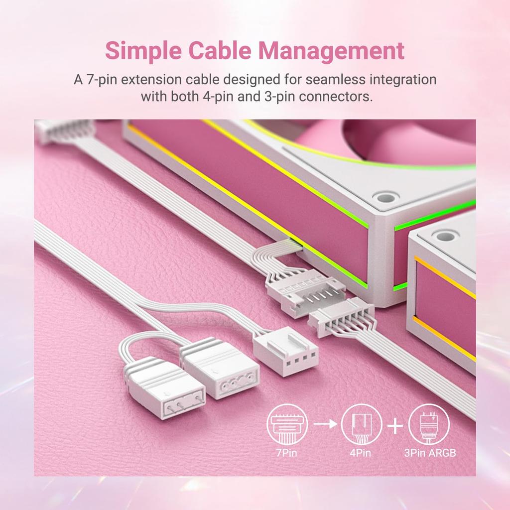 FX360 INF Pink Edition 360mm Liquid CPU Cooler with ARGB Infinity Mirror 3x120mm Daisy Chain Low Noise Operation Compatible with Intel AMD ID-COOLING