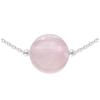 [R1025] - Handmade Silver Necklace 'Mineralia' Silver Rose Quartz - 10 Mm
