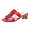 Maogu 2024 Female Slipper Leather Women Slippers Elegant Open Toe Shallow High-Heeled Slides Designer Sandals Summer Woman 43