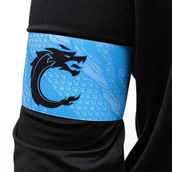 Sports Captain C Arm Unisex Elastic Fasten Tape Anti-slip Dragon Print Adjustable Band Team Training Outdoor Football Player Soccer Captain Armband