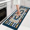 1Pcs Anti Fatigue Kitchen Rugs Navy Blue Mediterranean Waterproof Non-Slip Thick Cushioned Kitchen Mat Heavy Duty Comfort Mat for Kitchen