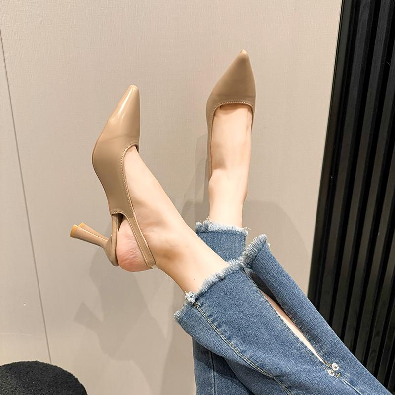 2024 New Fashion Solid Color Pointed Toe Women's Single Shoes High Heels Temperament Versatile Professional Women's Shoes