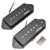 Wilkinson WO90 Ceramic P90 Dog Ear Pickup PU Bridge for Les Paul SG Electric Black of Guitar, (Set 2)