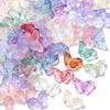 10/30/50pcs Random Mixed Transperent Glass Butterfly Beads Multicolor Clear Crystal Butterfly Beads for Jewelry Making Bracelets