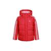 Puff Down Jacket With Casual Sport Stripes And Windproof Warmth Women Outerwear Pink GF0003