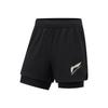 Li Ning CBA Series Solid Color Mid Waist Logo Woven Sports Shorts Men Shorts Black AKSU675-1