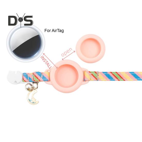 Держатель для трекера, ошейник для домашних животных с колокольчиком, регулируемый светоотражающий ошейник для собак и кошек с чехлом для AirTag, GPS-искатель, аксессуары для котят, щенков